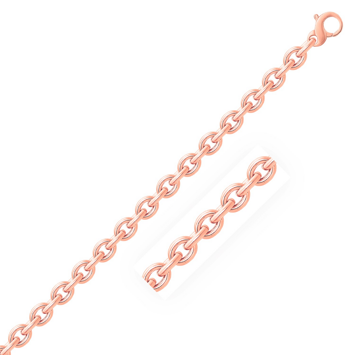 14k Rose Gold Polished Cable Motif Bracelet - Selectique 