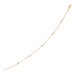 14k Rose Gold 7 inch Bracelet with Petite Diamond Stations - Selectique 