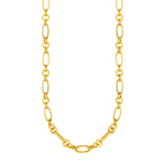 14k Yellow Gold Twisted and Polished Link Necklace - Selectique 