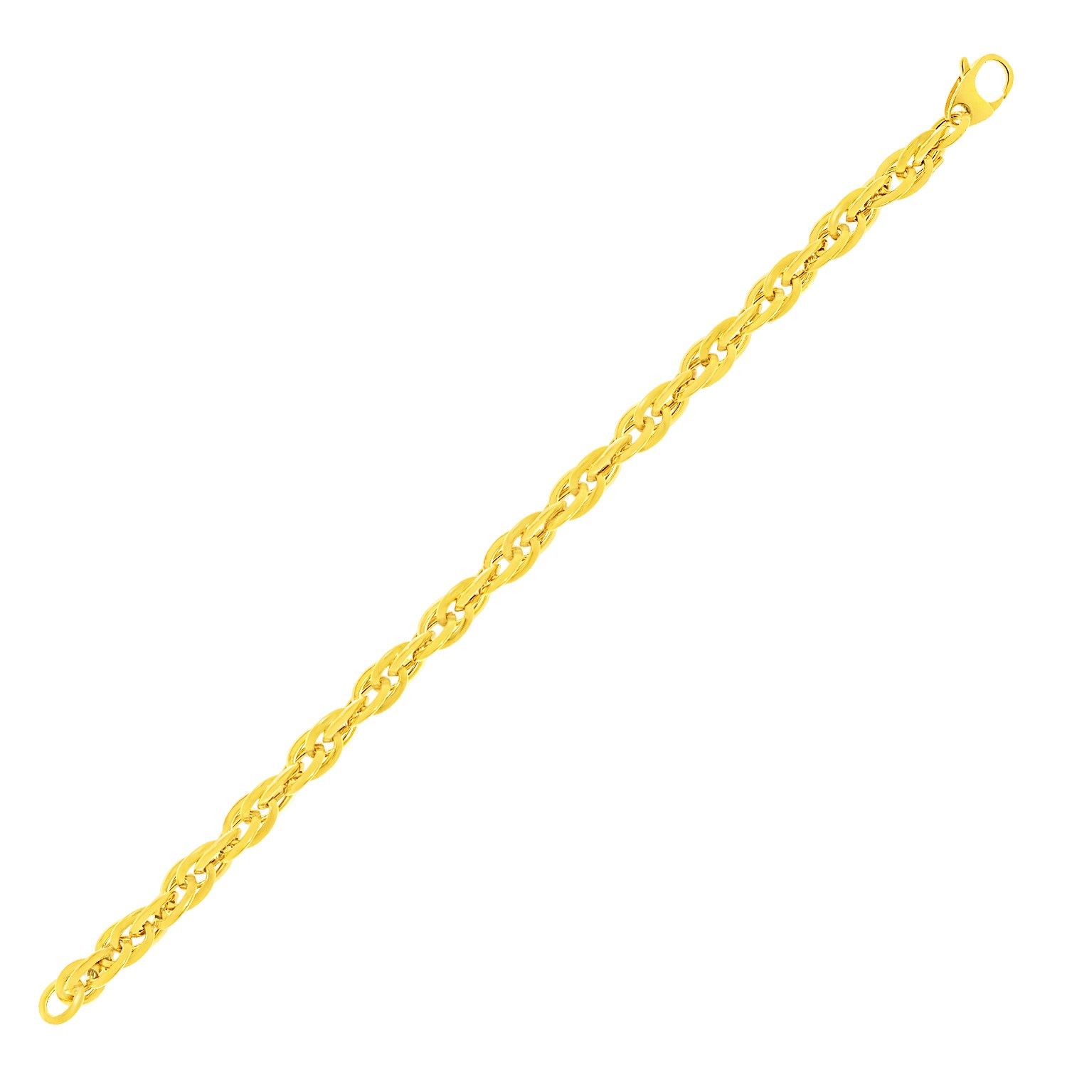 14k Yellow Gold Stylish Bracelet with Interlaced Oval Links - Selectique 