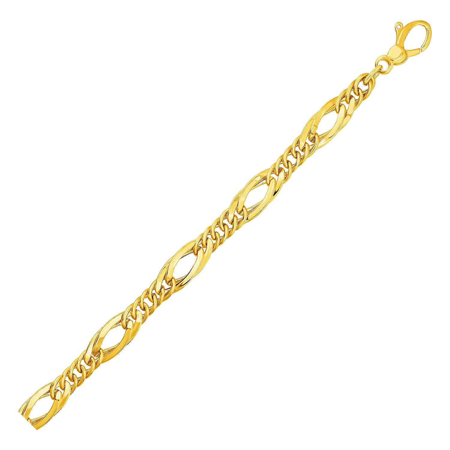 Twisted Oval Chain Bracelet in 14k Yellow Gold - Selectique 