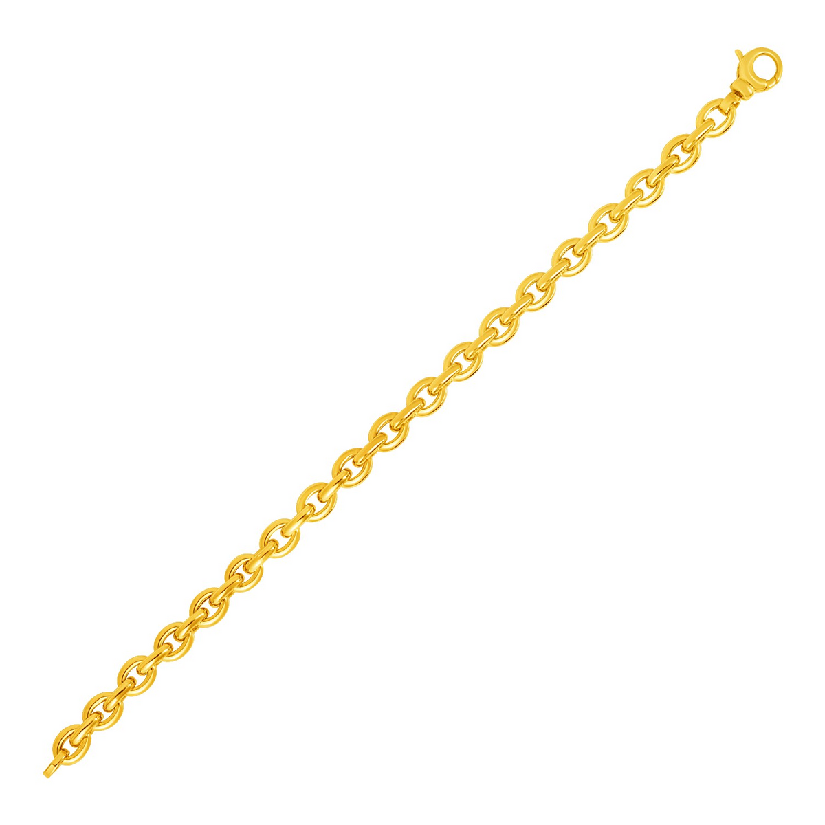 14k Yellow Gold Polished Oval Link Bracelet - Selectique 