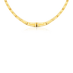 14K Yellow Gold Necklace with Graduated Greek Meander Motif Links - Selectique 