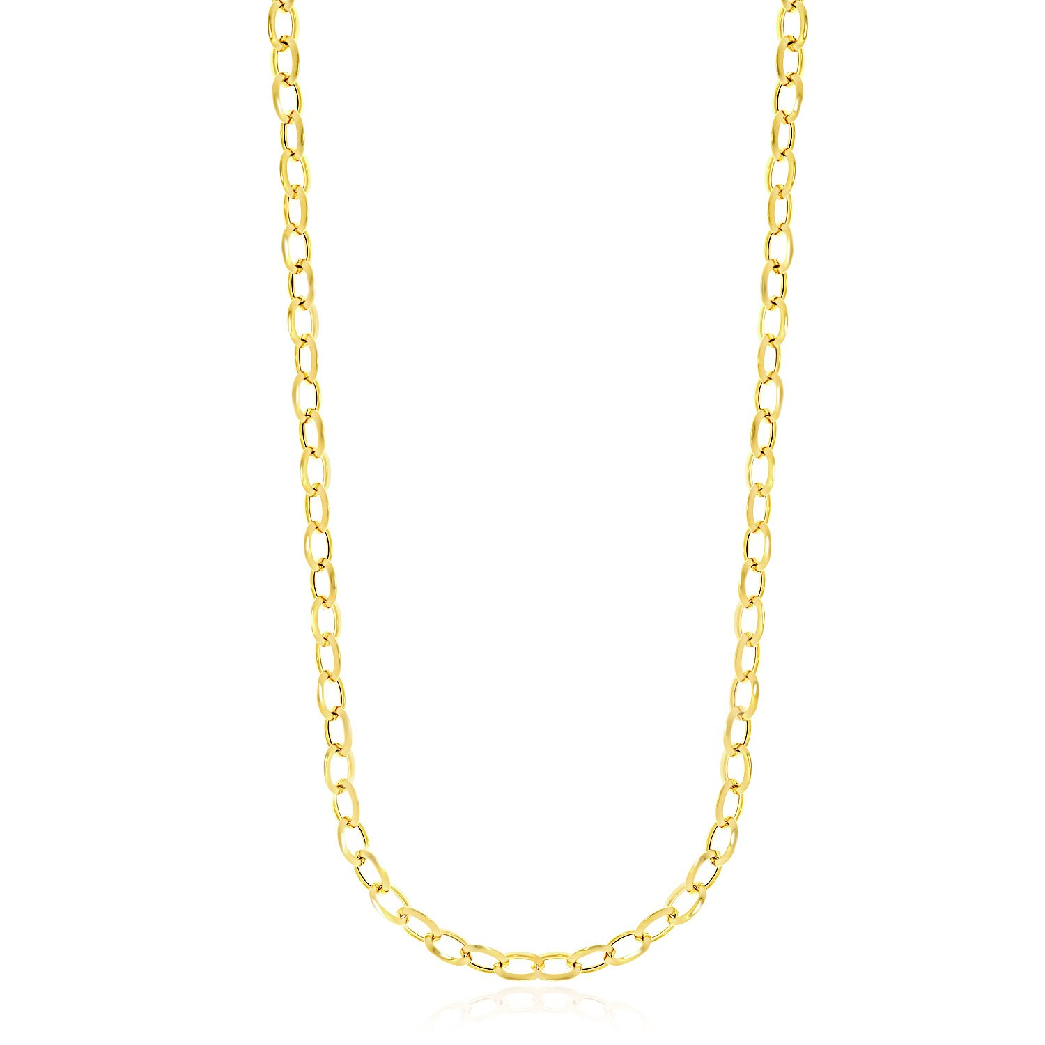 14k Yellow Gold Cable Chain Style Polished Necklace - Selectique 