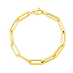 14K Yellow Gold Extra Wide Paperclip Chain Bracelet - Selectique 