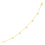 14k Yellow Gold 7 inch Bracelet with Diamond Charms - Selectique 