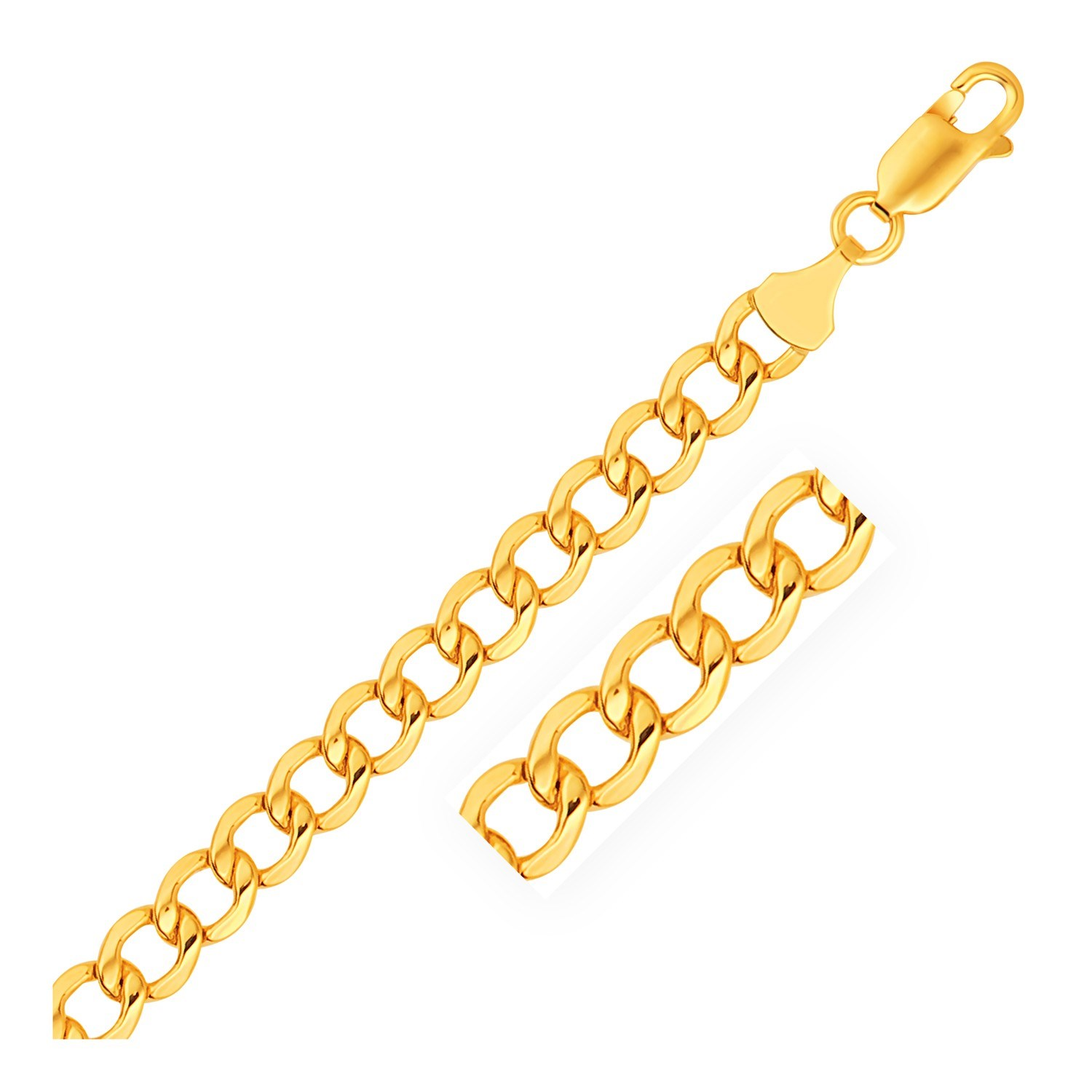 6.2mm 14k Yellow Gold Lite Curb Bracelet - Selectique 