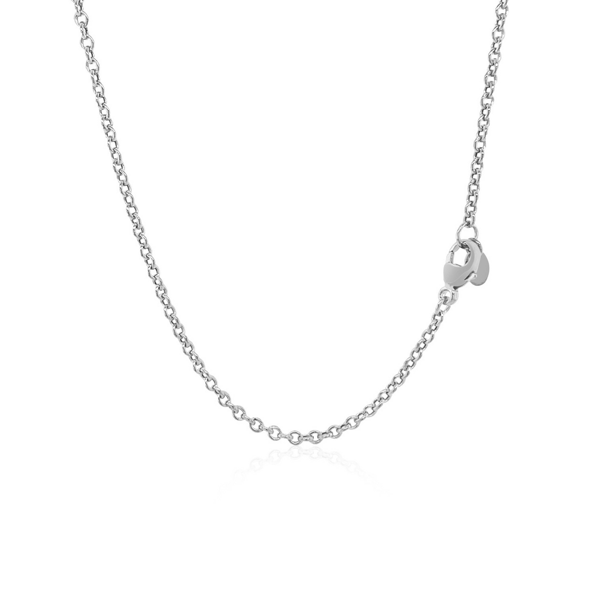 14k White Gold Chain Necklace with Polished Knot - Selectique 