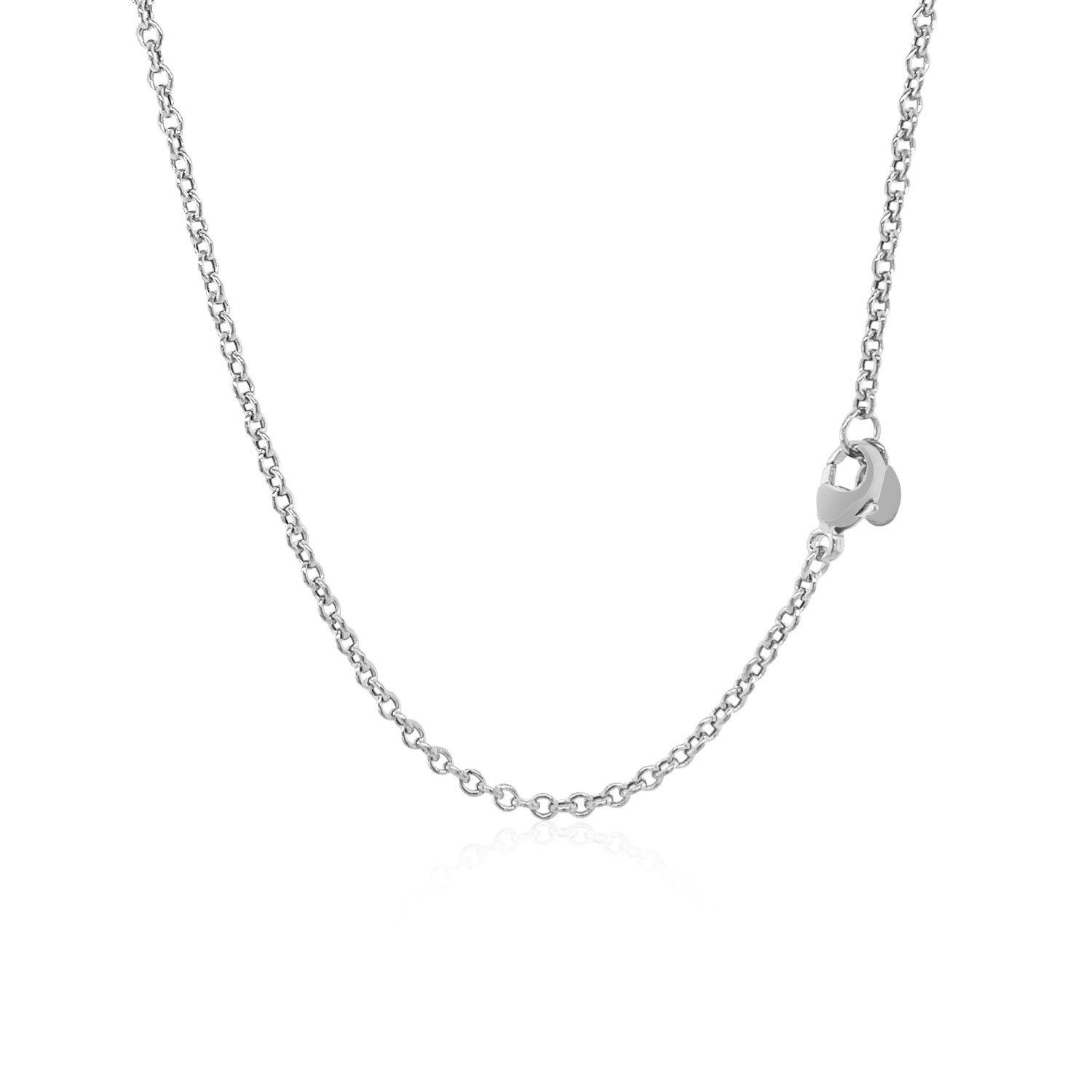 14k White Gold Chain Necklace with Polished Knot - Selectique 