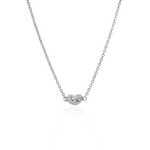 14k White Gold Chain Necklace with Polished Knot - Selectique 