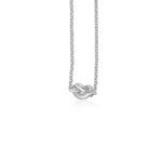 14k White Gold Chain Necklace with Polished Knot - Selectique 