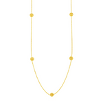 Station Necklace with Textured Love Knots in 14k Yellow Gold - Selectique 