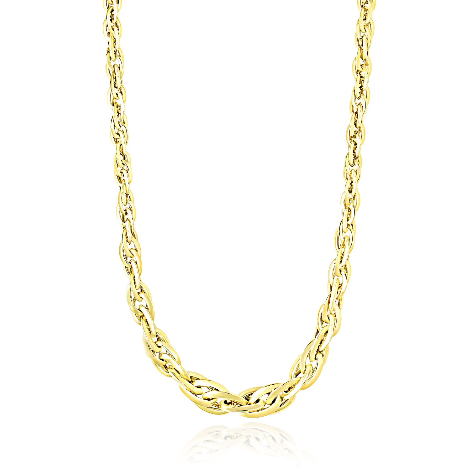 14k Yellow Gold Fancy Necklace with Singapore Chain - Selectique 