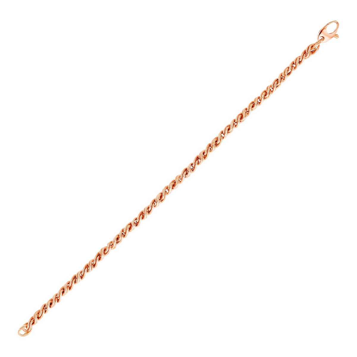 14k Rose Gold 7 1/2 inch Braid Link Bracelet - Selectique 