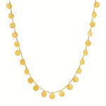 Choker Necklace with Polished Discs in 14k Yellow Gold - Selectique 