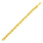 Bracelet with Oval and Twisted Interlocking Links in 14k Yellow Gold - Selectique 