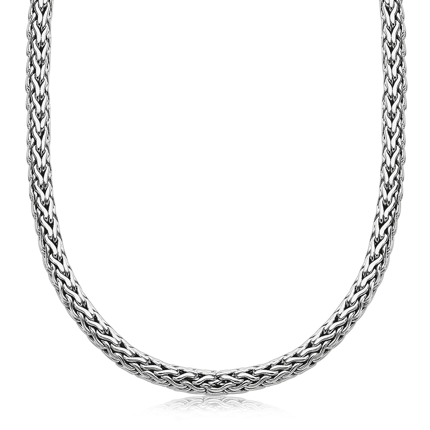 Oxidized Sterling Silver Wheat Style Chain Men's Necklace - Selectique 