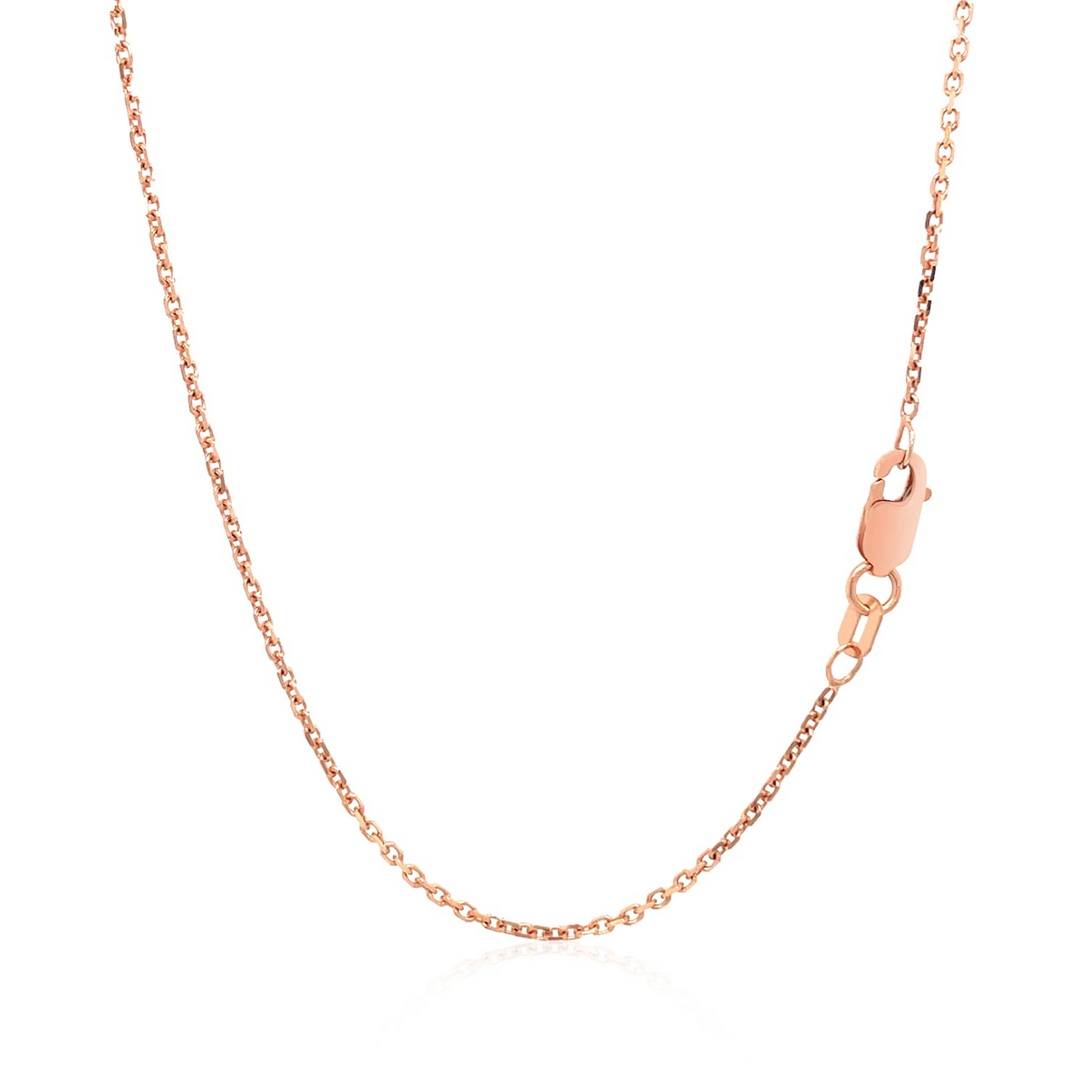 14k Rose Gold 20 inch Lariat Necklace with Diamonds - Selectique 