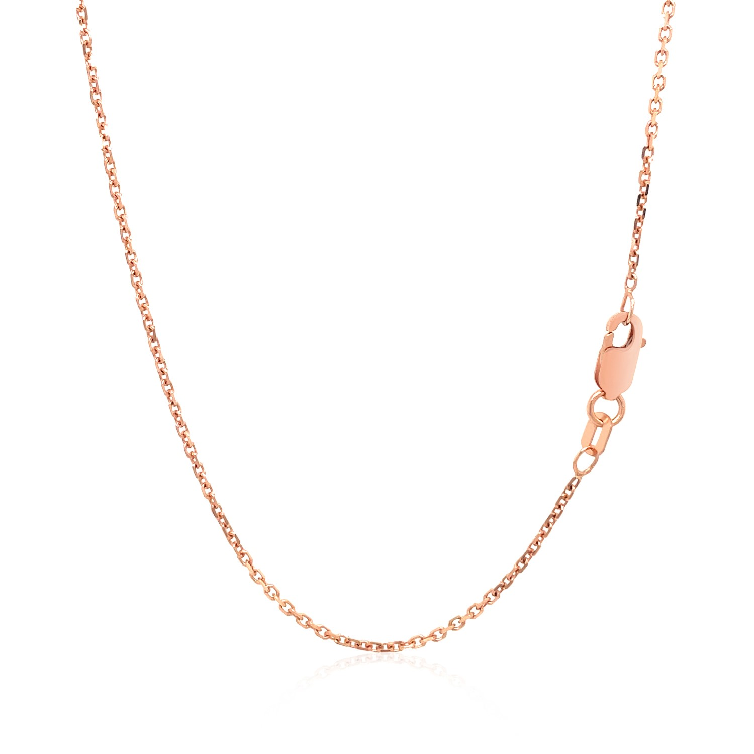 14k Rose Gold 20 inch Lariat Necklace with Diamonds - Selectique 