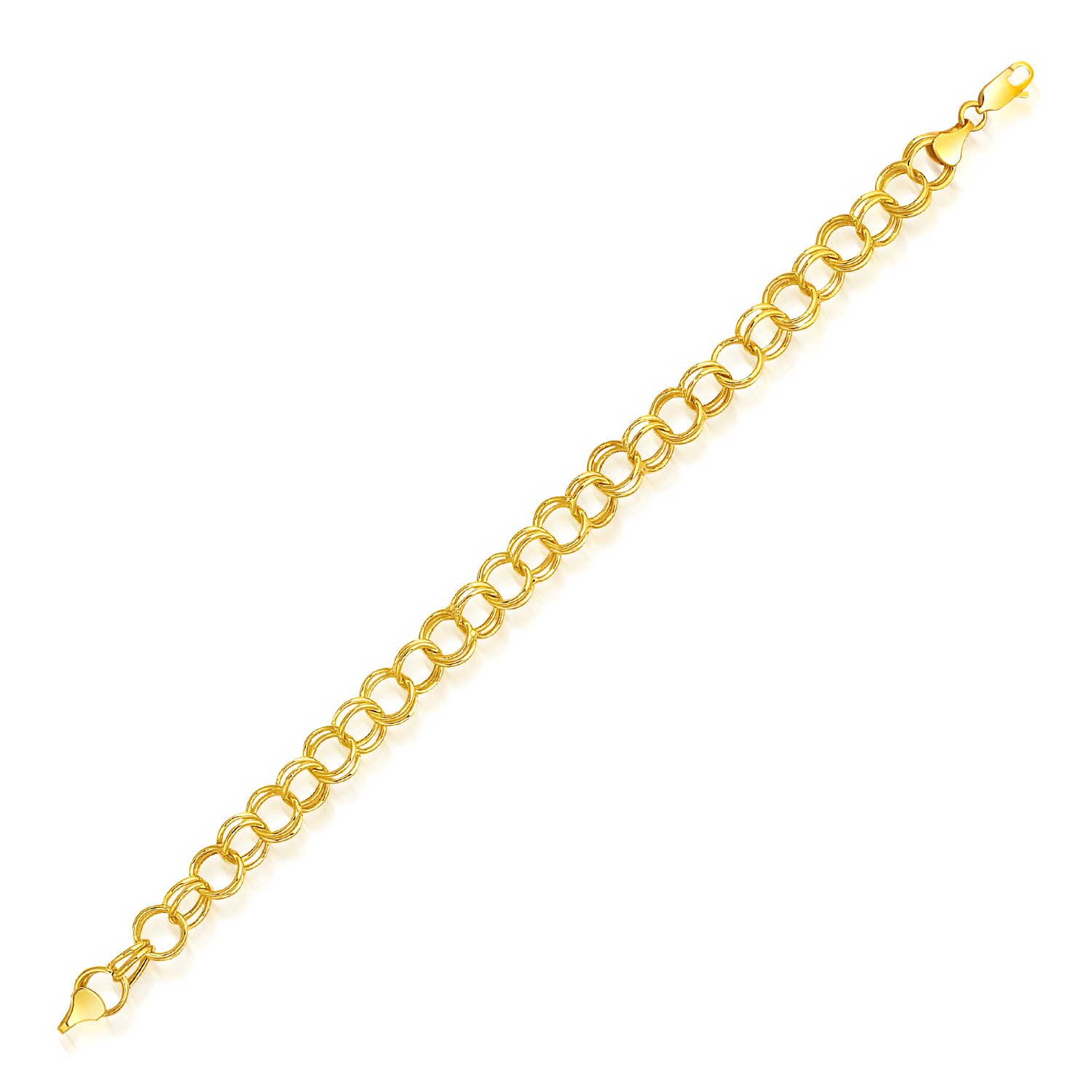 8.0 mm 14k Yellow Gold Lite Charm Bracelet - Selectique 