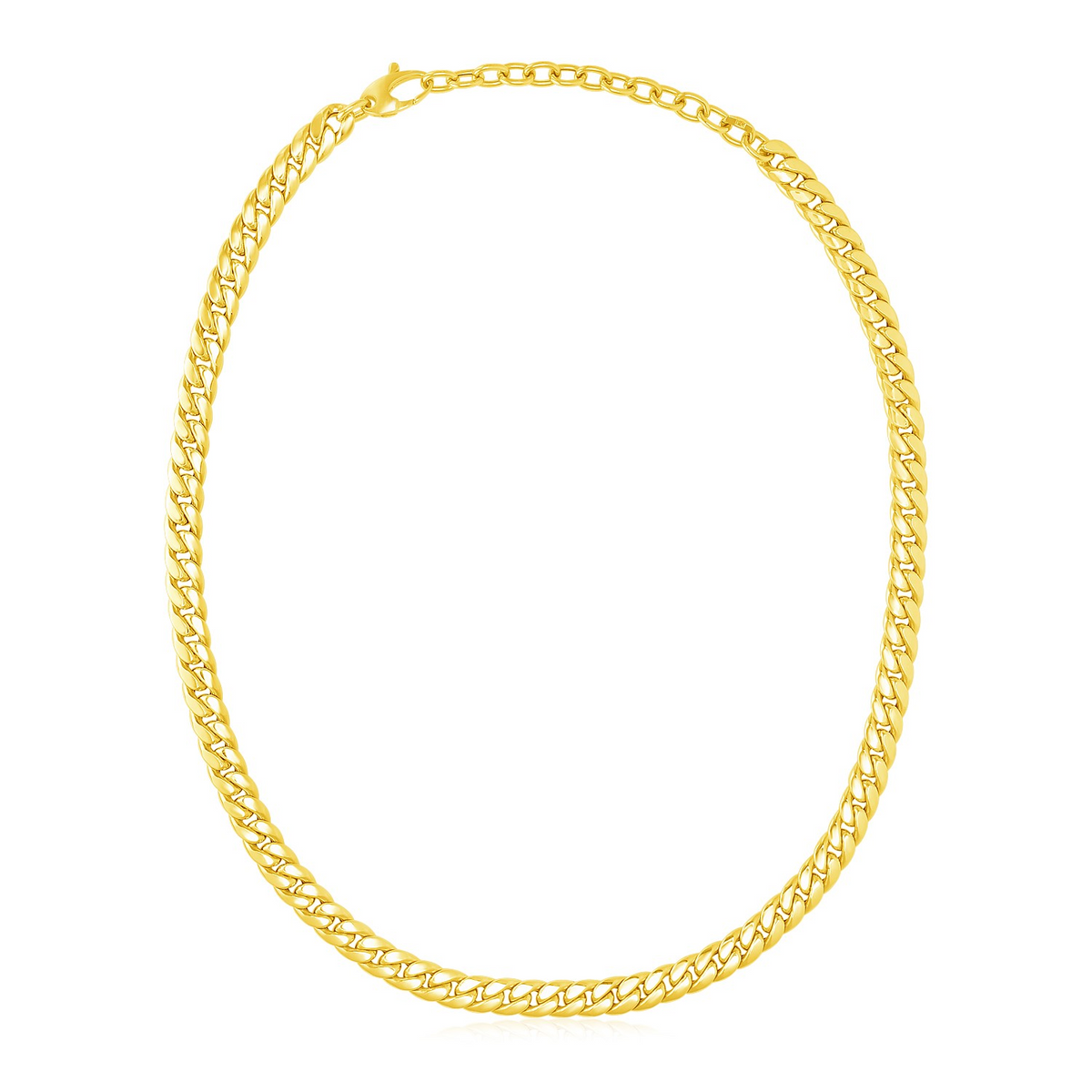 14k Yellow Gold Cuban Chain Choker Necklace - Selectique 