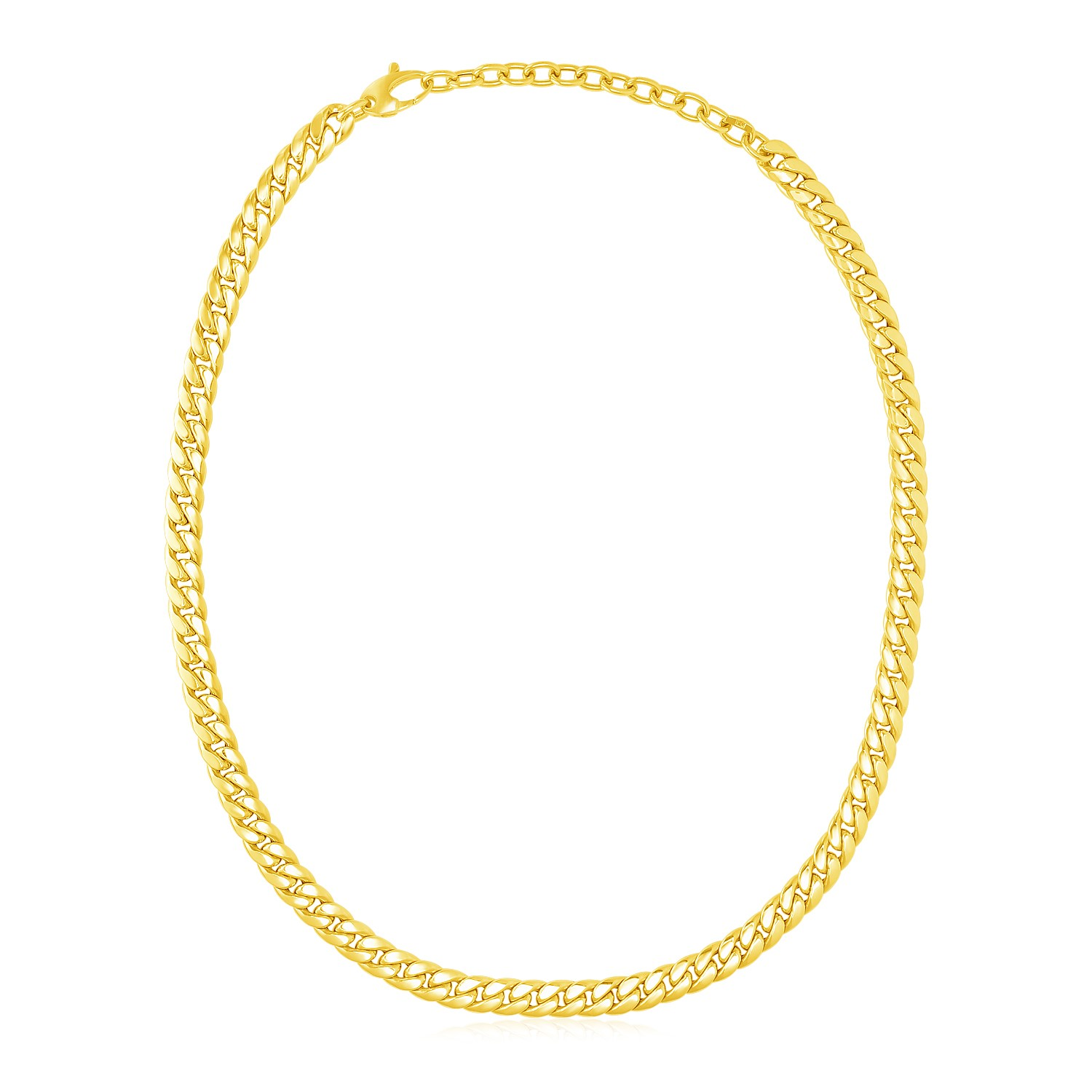 14k Yellow Gold Cuban Chain Choker Necklace - Selectique 