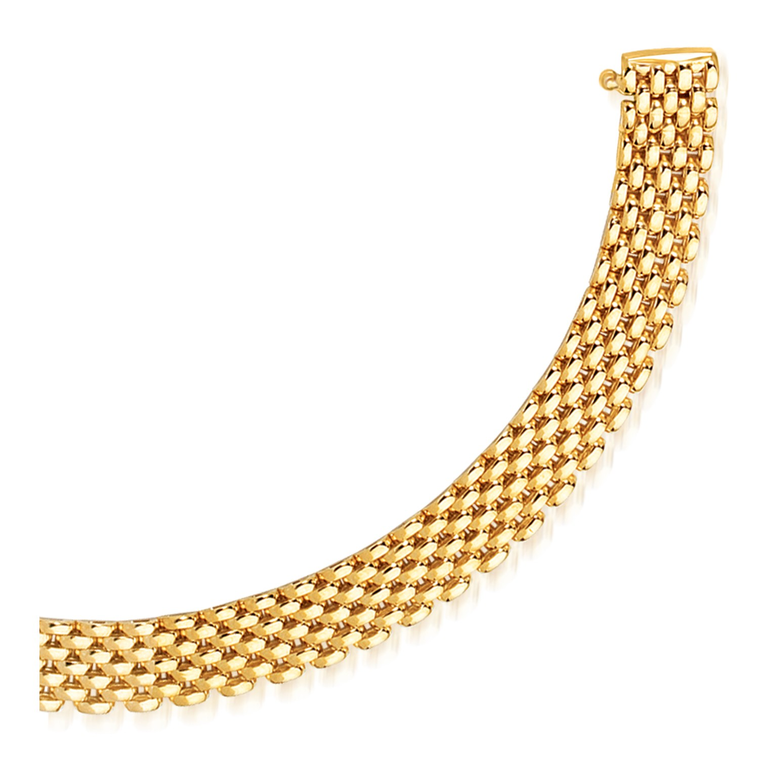 14k Yellow Gold Flexible Panther 9.0mm Line Bracelet - Selectique 