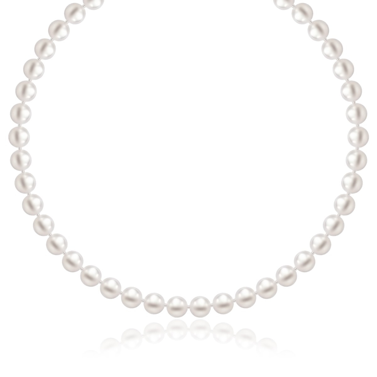 14k Yellow Gold Necklace with White Freshwater Cultured Pearls (6.0mm to 6.5mm) - Selectique 