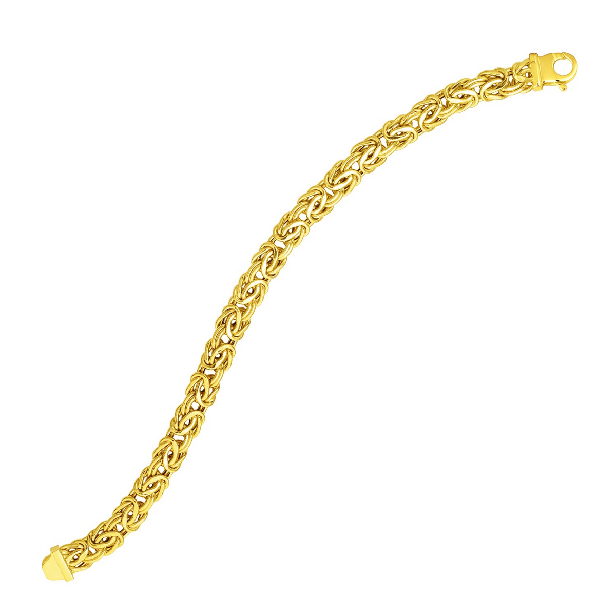 14k Yellow Gold Byzantine Link Stylish Bracelet - Selectique 