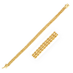 6.0mm 14k Yellow Gold Three Row Rope Bracelet - Selectique 