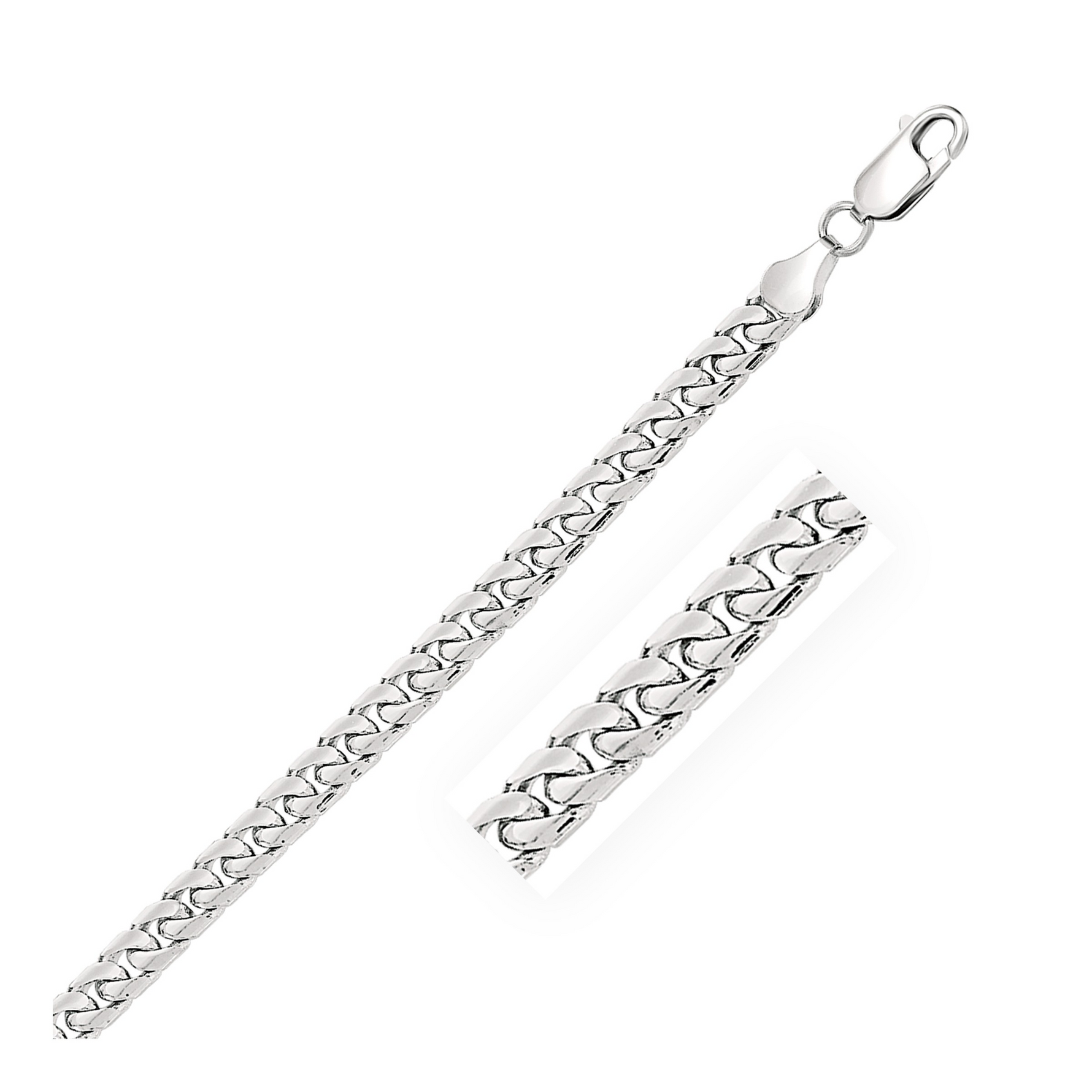 5.8mm 14k White Gold Solid Miami Cuban Bracelet - Selectique 