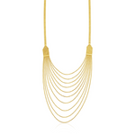 14k Yellow Gold Multi Strand Beaded Necklace - Selectique 