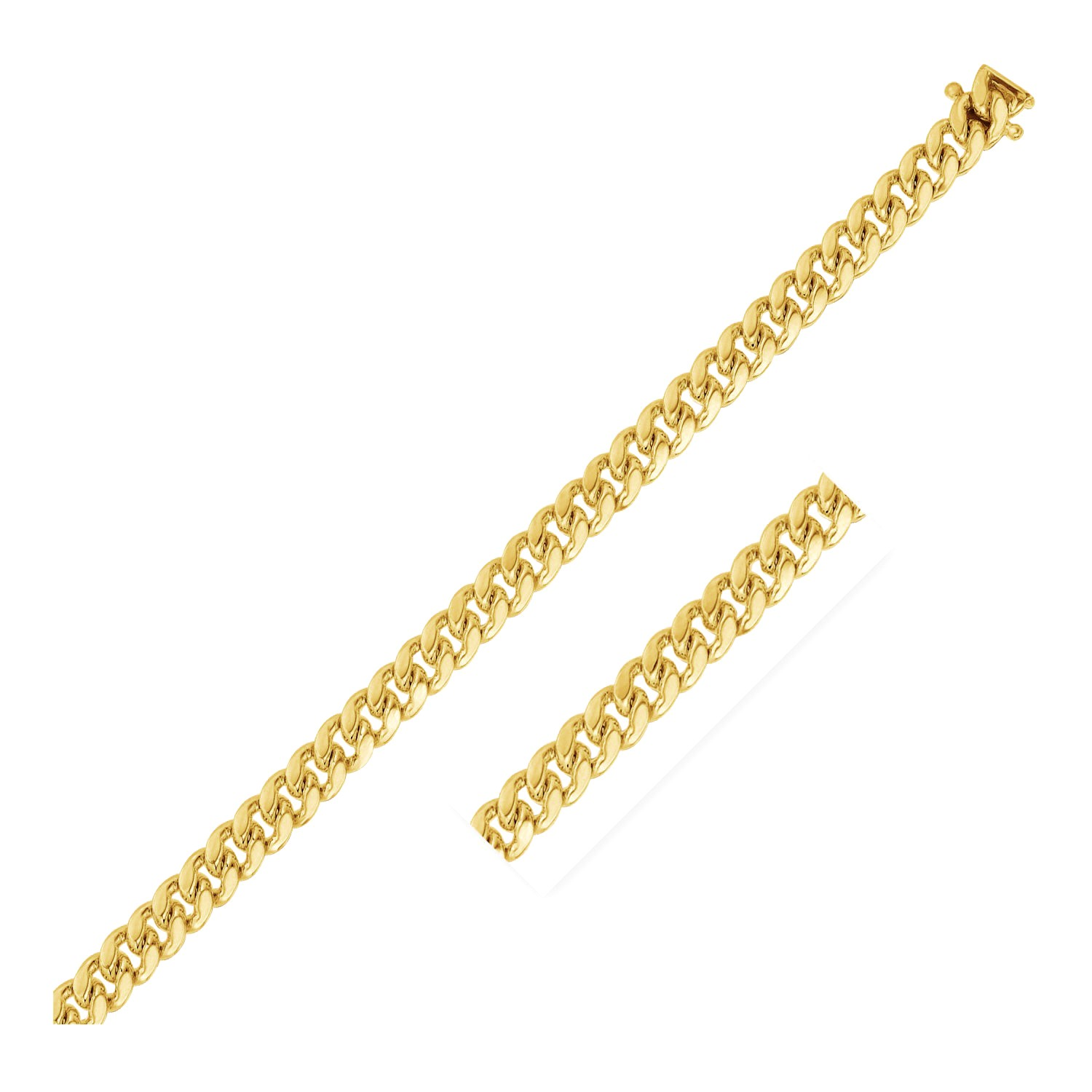 5.0mm 14k Yellow Gold Classic Miami Cuban Solid Bracelet - Selectique 