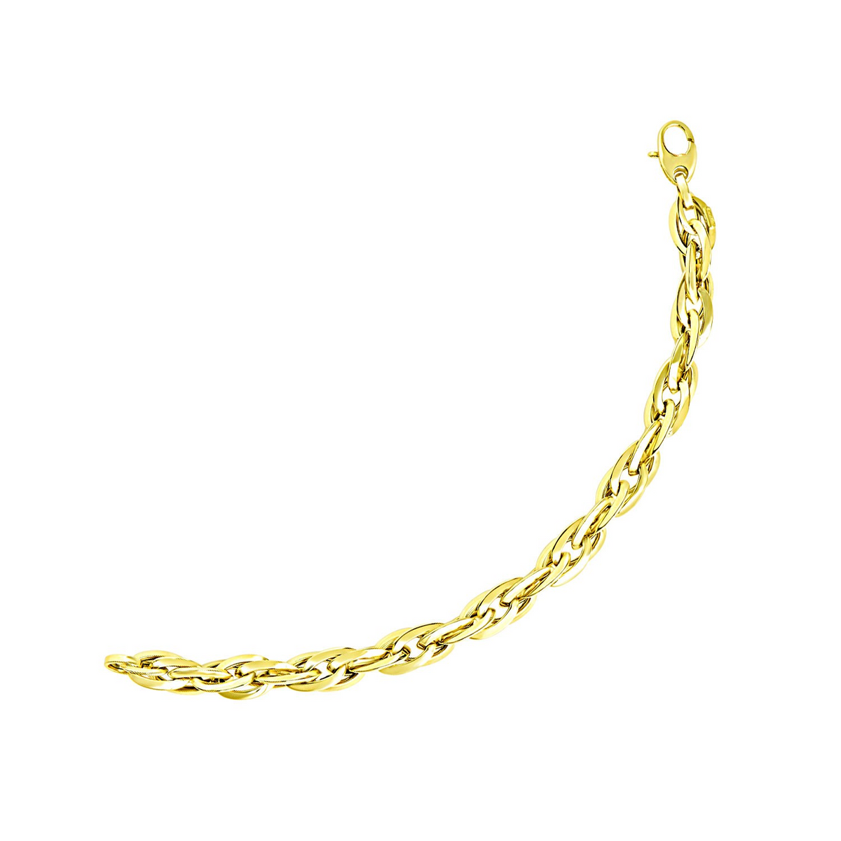 14k Yellow Gold Singapore Chain Style Thick Bracelet - Selectique 