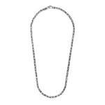 Sterling Silver Gunmetal Finish Byzantine Chain Necklace - Selectique 