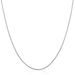 14k White Gold Thin Motif Round Omega Necklace - Selectique 