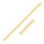 14k Yellow Gold Polished Modern Lite Edge Chain Bracelet - Selectique 