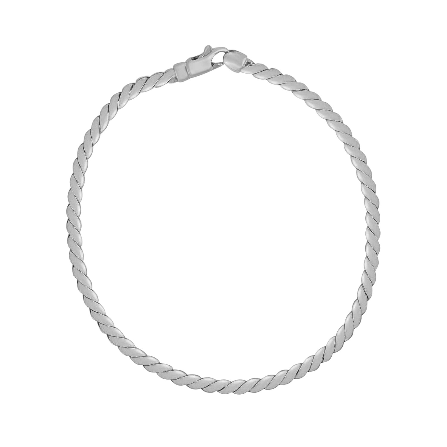 14K White Gold Twisted Link Bracelet - Selectique 