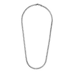 Sterling Silver Gunmetal Finish Round Box Chain Necklace - Selectique 