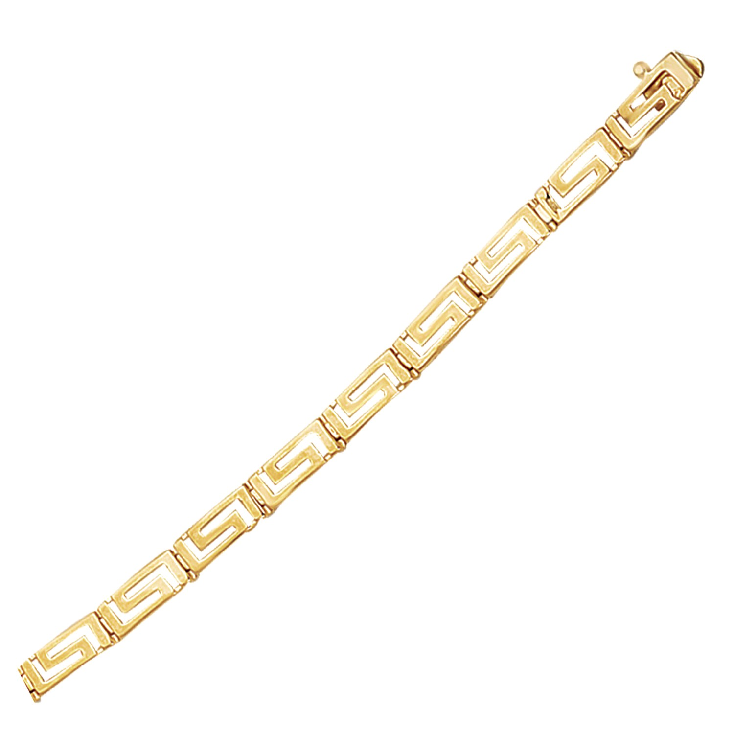 14k Yellow Gold Greek Fret Design Fancy Bracelet - Selectique 