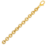 Textured Oval Link Bracelet in 14k Yellow Gold - Selectique 