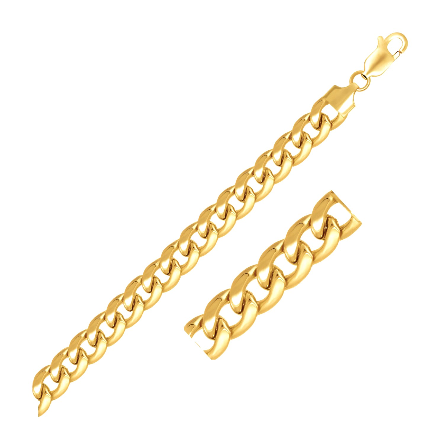 8.0mm 10k Yellow Gold Light Miami Cuban Bracelet - Selectique 