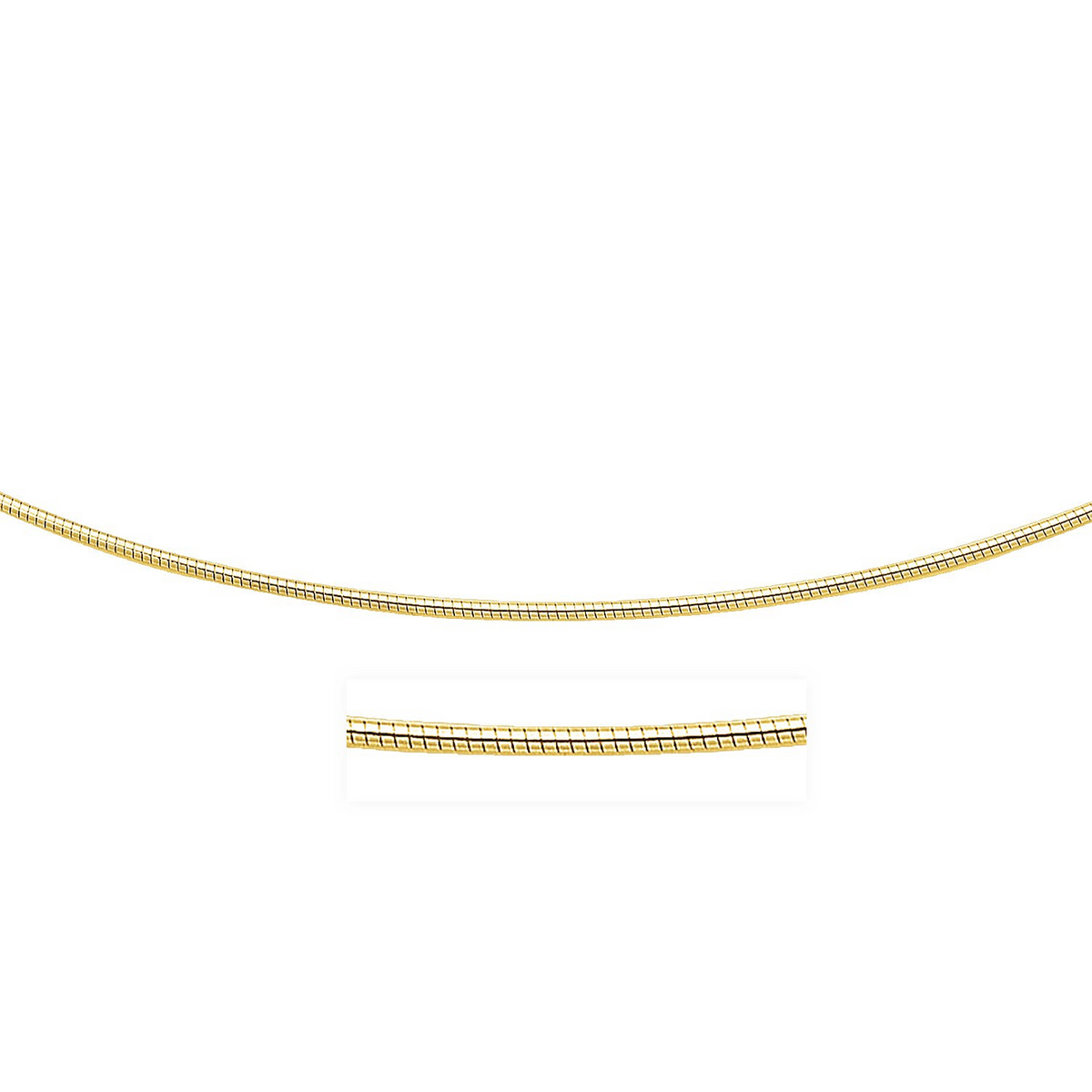 14k Yellow Gold Necklace in a Round Omega Chain Style - Selectique 