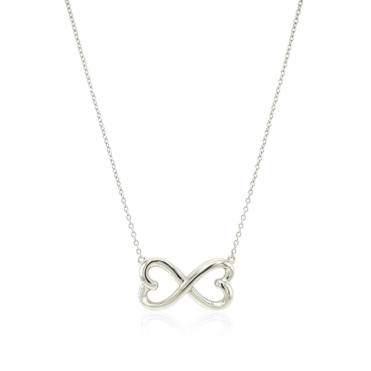 Sterling Silver Infinity Double Heart Necklace - Selectique 