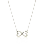 Sterling Silver Infinity Double Heart Necklace - Selectique 