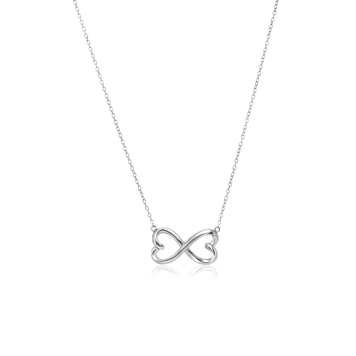 Sterling Silver Infinity Double Heart Necklace - Selectique 