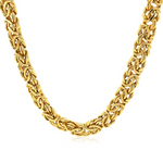 14k Yellow Gold Byzantine Motif Chain Necklace - Selectique 