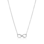 Sterling Silver Petite Infinity Symbol Necklace with Cubic Zirconias - Selectique 