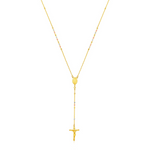 14k Tri Color Gold Rosary Style Necklace - Selectique 