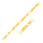 14k Yellow Gold Wide Link Bracelet with Anchors - Selectique 